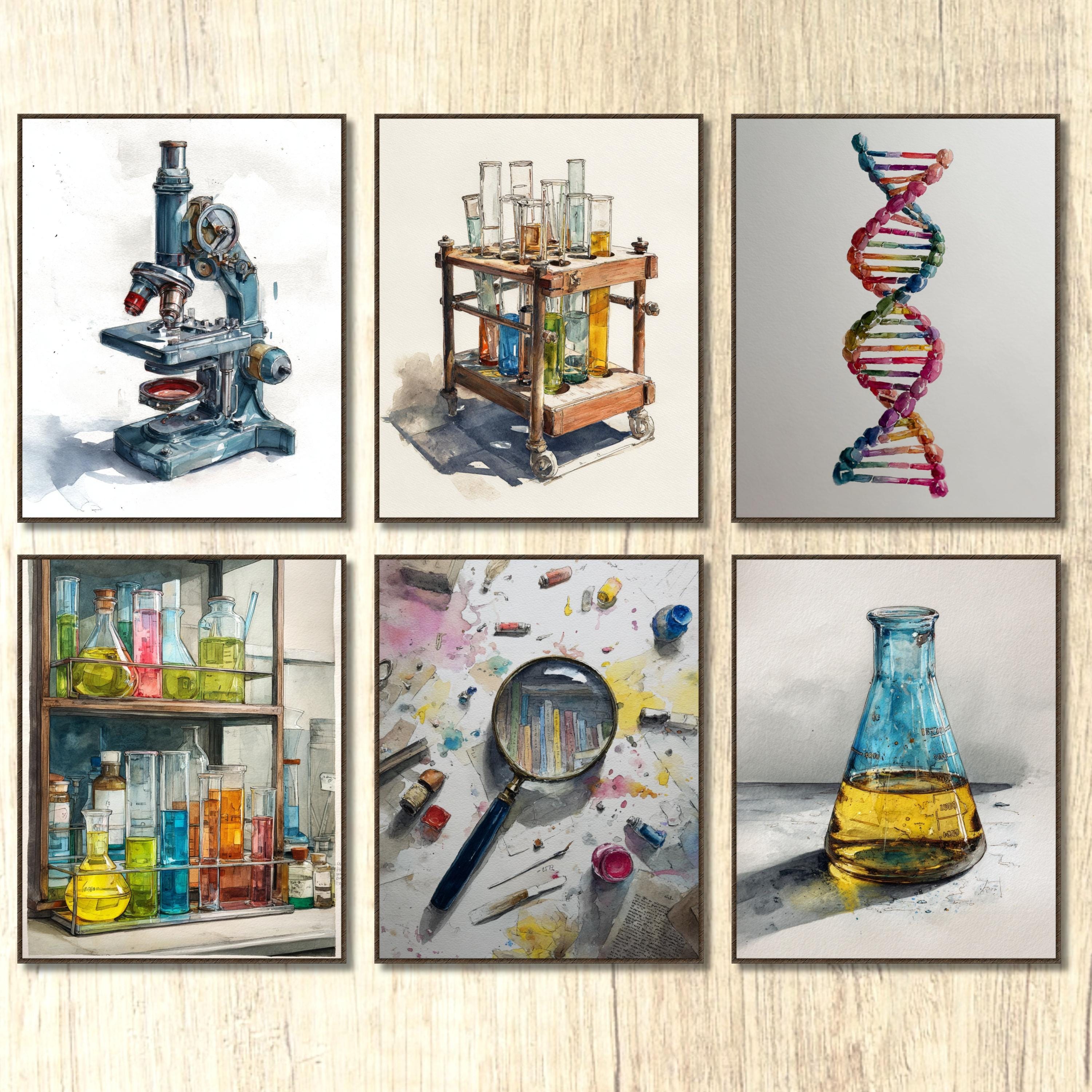 Science Wall Prints, Boho Watercolor Prints, Boho Classroom Wall Art ...