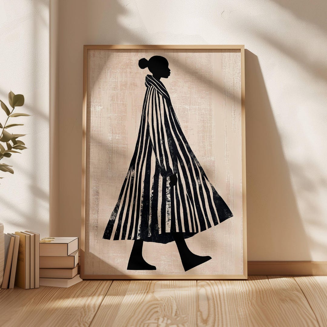 Black Woman Print Abstract People Large Wall Art Gift to Her Bedroom ...