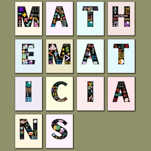 Mathematicians posters classroom decor back to school Math bulletin board kit decor Math Class Gallery Wall Classroom Decor high school
