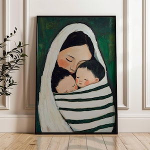 Twin Mom Gift Twin Nursery Wall Art Playroom Print Twin baby shower gift Mother with Twin  print Twins Bedroom Kids Wall Art Sisters Room