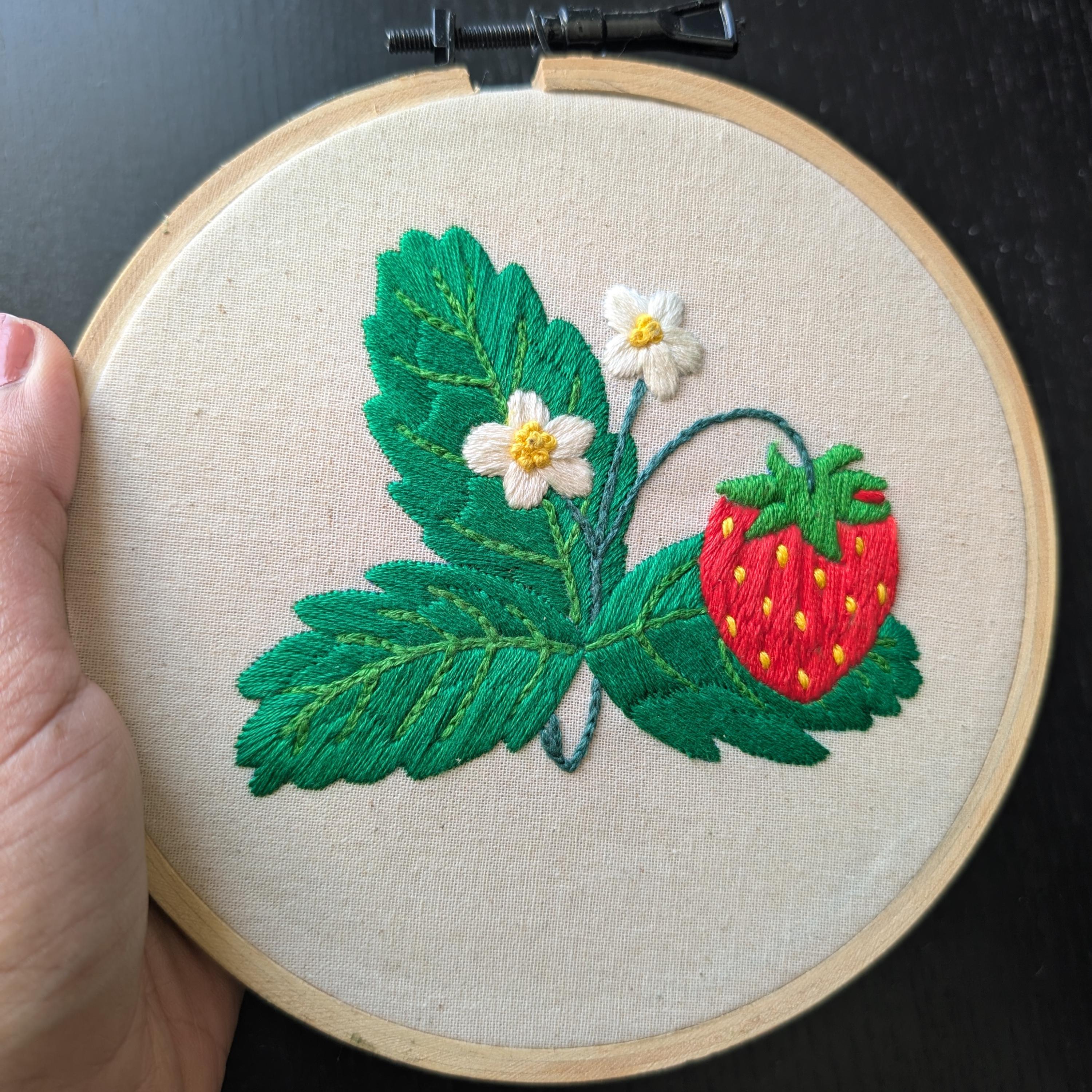 Strawberries Hand Embroidery Wall Decor mother gift Gift Idea Hoop Art Gift Wall Hanging Home Decor Cute Strawberry Decor Kitchen Embroidery