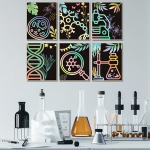 Science Class Gallery Wall Art Set Biology Wall Art Science Classroom ...
