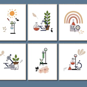 Affiches éducatives pour l'école à la maison, maternelle et salle de classe Montessori, téléchargement numérique, ensemble d'art mural scientifique, ensemble de sciences végétales, ensemble de biologie