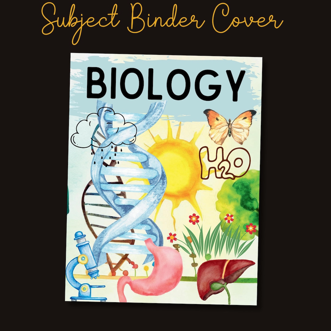 Biology Subject Binder Cover Printable Back to School Teacher Binder