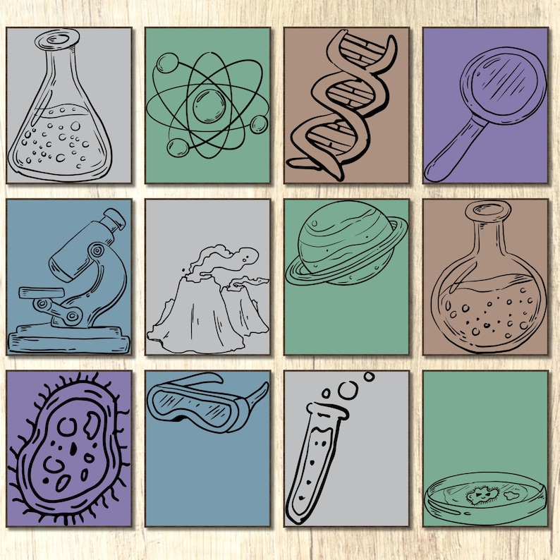 Science Classroom Posters Set of 12 Biology Chemistry Earth Science ...