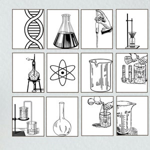 12 Science CLASSROOM POSTER, Science Class Gallery Wall, Classroom Decor, high school middle school, Laboratory art, biology, chemistry art