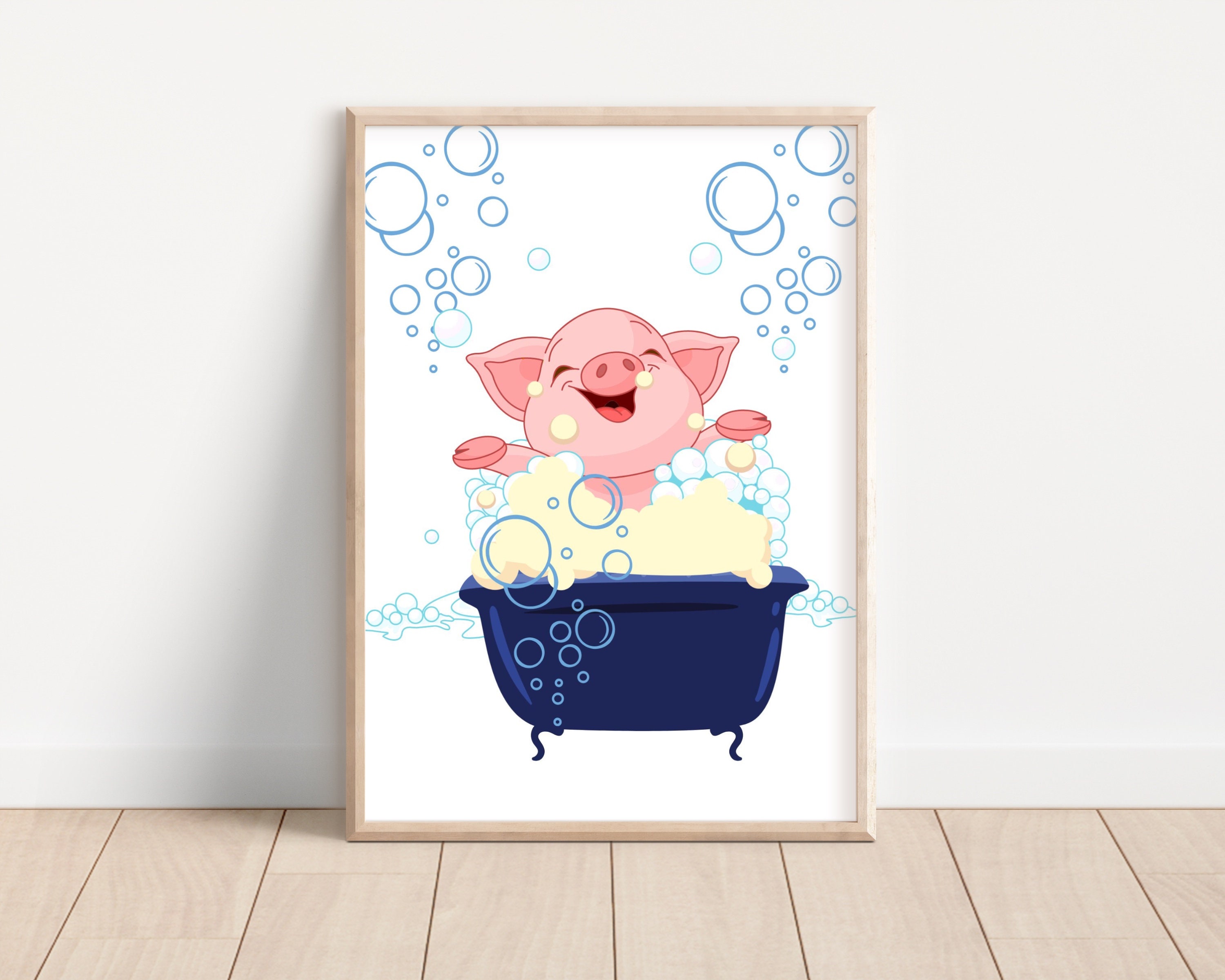 Kids Bathroom Art Set Bathroom Wall Prints Nursery Decor Etsy