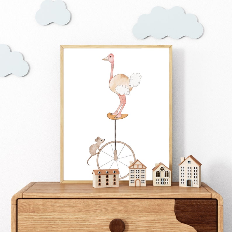 Circus Animals Nursery Art Set of 6, Play Room Decor, Circus Kids Wall ...