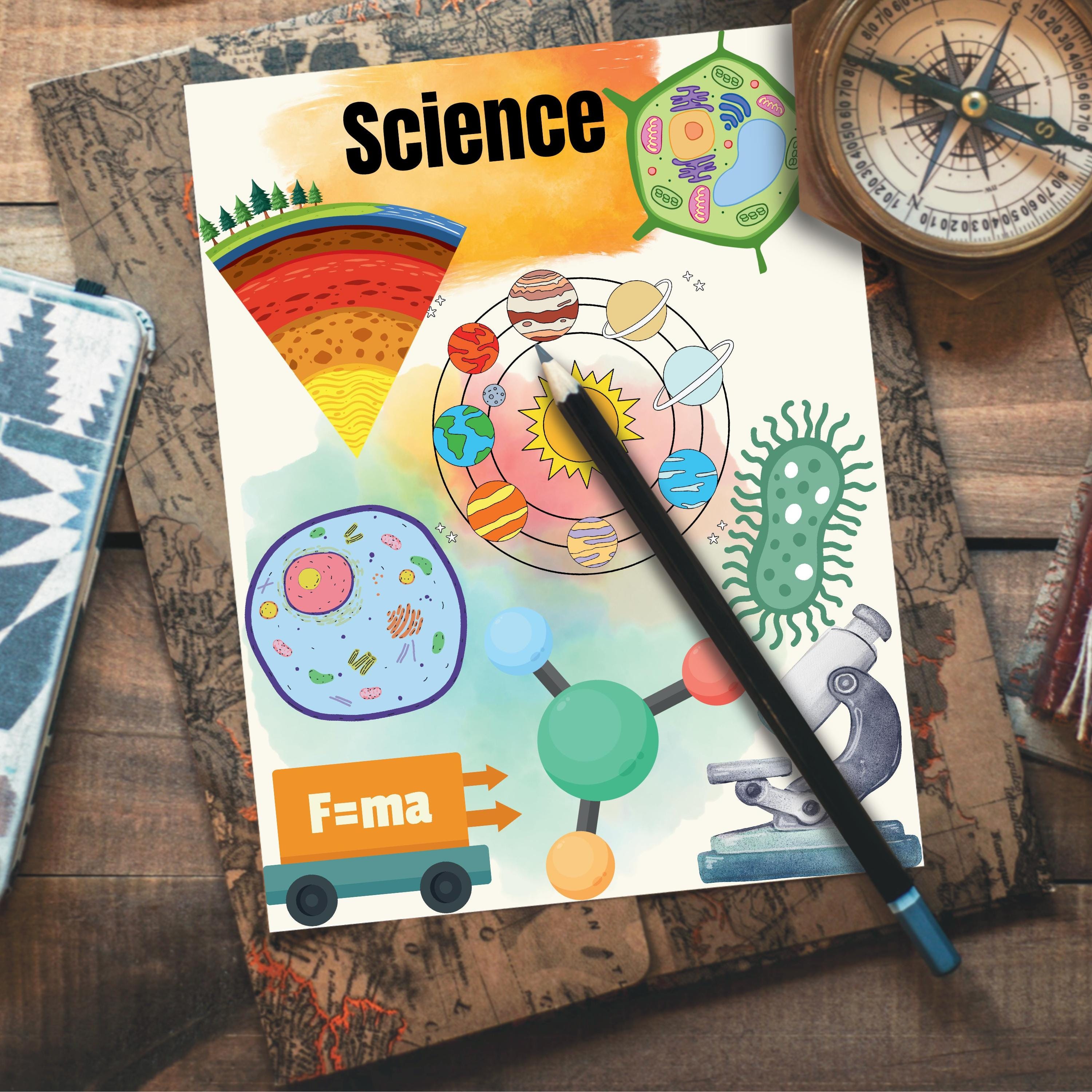 Science Binder Side Science Subject Binder Cover Printable Back to School Teacher Binder ...