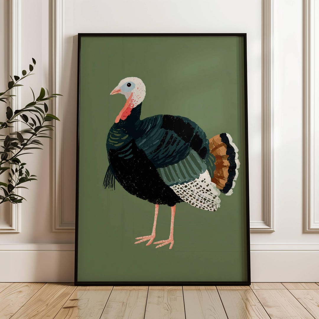 Turkey Thanksgiving Print Kitchen Fall Decor Minimalist Thanksgiving ...