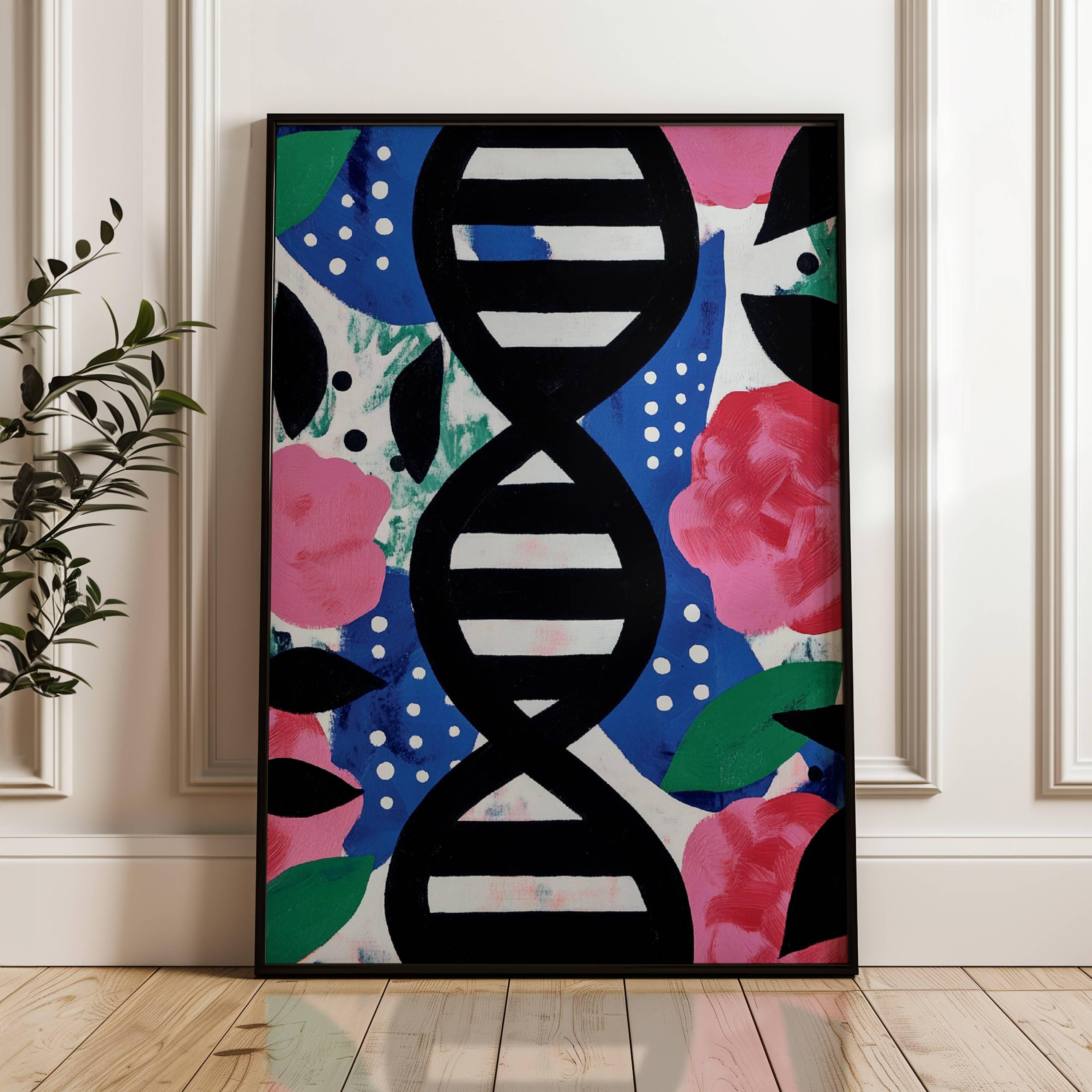 DNA Genetic Art Print Science Art Abstract Art DNA Helix Play Room