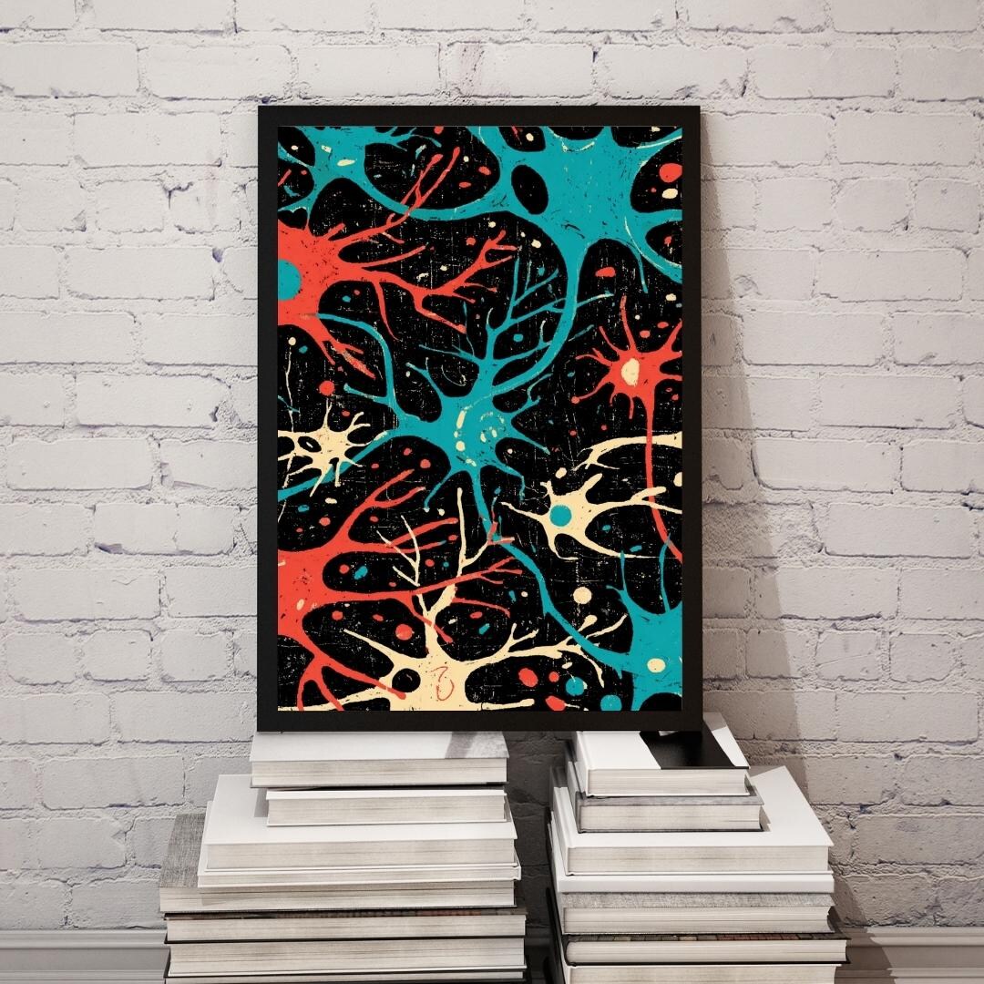 Neuroscience Neuron Cell Abstract Art Print Brain Anatomy Printable ...