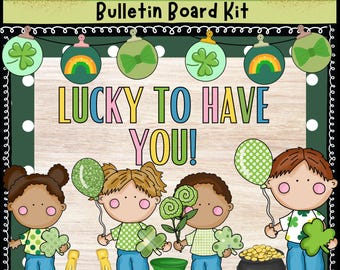 Tableau d'affichage pour la Saint-Patrick, mars, décoration pour la salle de classe, kit de décoration de porte pour la Saint-Patrick, décoration de fête, porte-bonheur, porte-bonheur, printemps