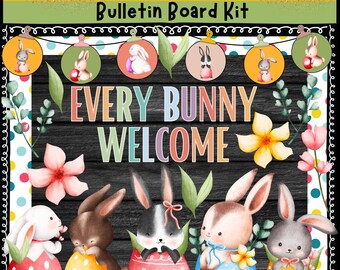 Easter Bulletin Board Kit Spring Bulletin Board Kit Classroom Decor April bulletin board door decor Easter Bulletin Board Decor Bunny easter