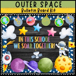 Space Bulletin Board Kit Outer Space Decor Rocket ship Bulletin Board Space End of Year Bulletin Board Space Back to School Bulletin Board