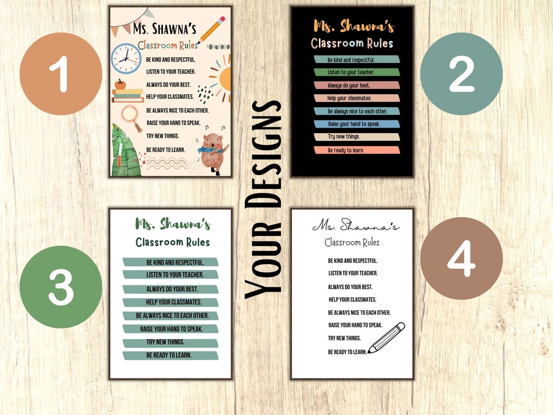 Custom Classroom Rules Classroom Decor Ideas Personalized - Etsy