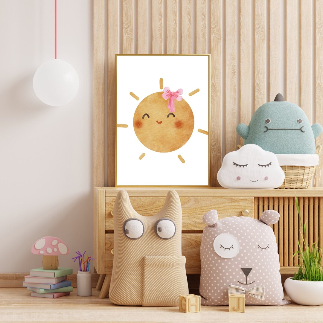 Sun Wall Art, Sun Wall Decal, Sun Wall Decor, Cute Nursery Printable ...