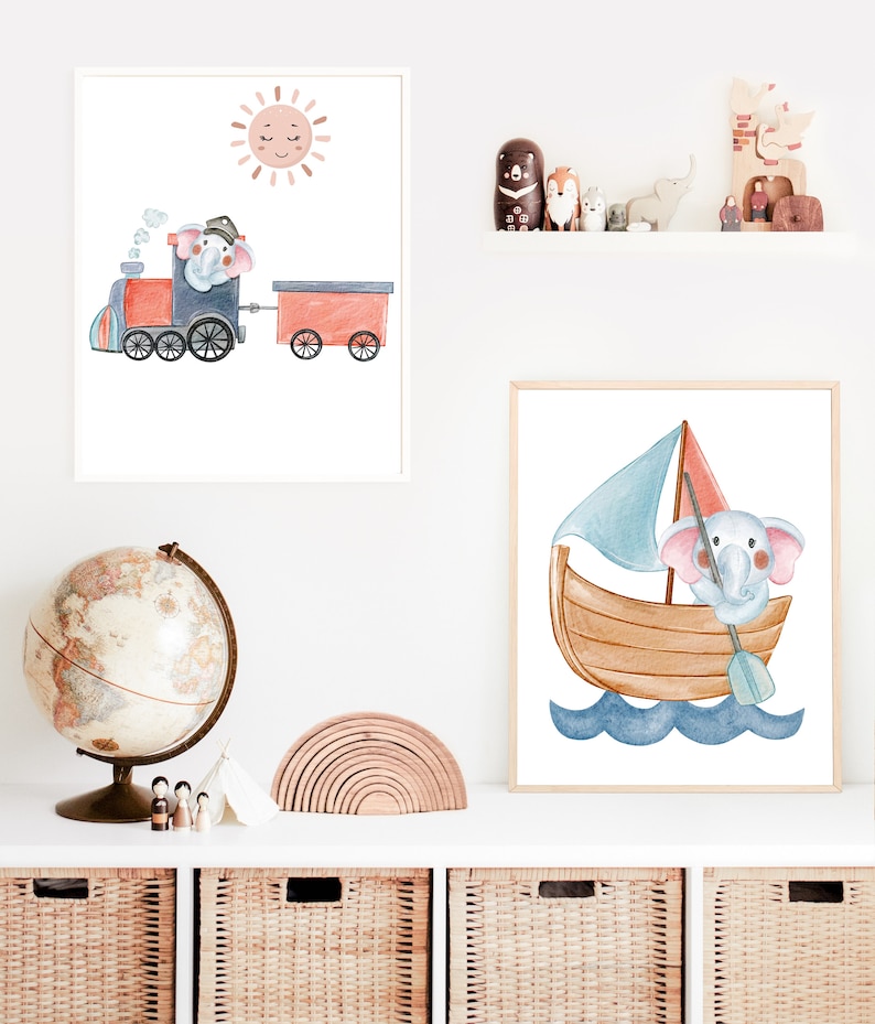Baby Elephant Printable Painting Nursery Wall Art Decor - Etsy