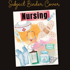 Couverture pour classeur sur les soins infirmiers à imprimer pour la rentrée des classes Couverture pour classeur pour enseignant, école primaire, collège, lycée, soins infirmiers