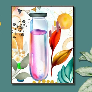 Science Wall Prints, Boho Watercolor Prints, Boho Classroom Wall Art ...