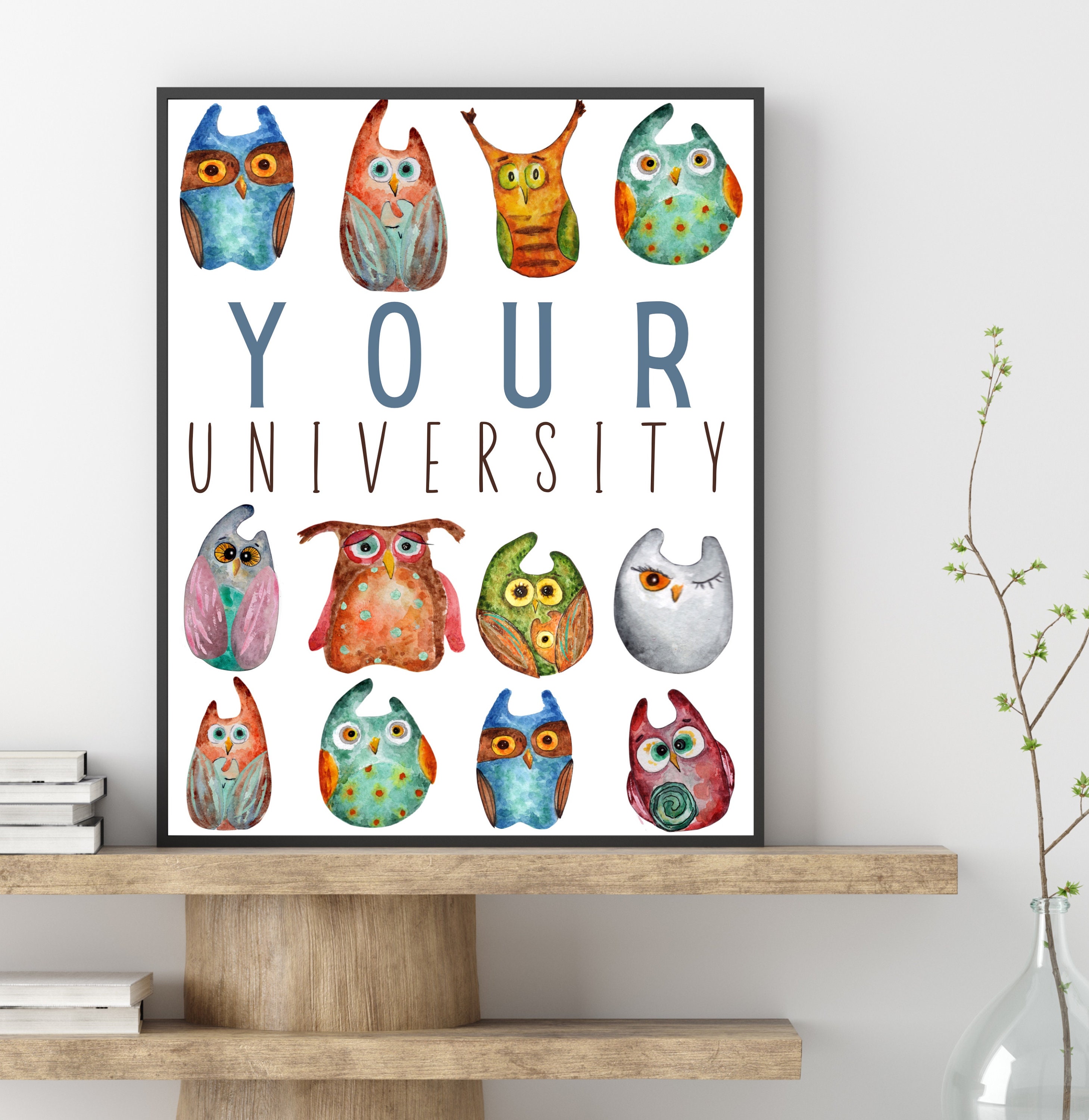 Personalized University Name Wall Art Personalized School Name - Etsy