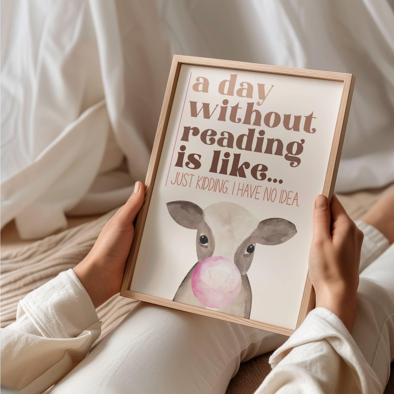 Reading Poster Printable Book Wall Art Reading Print Bookworm Room ...
