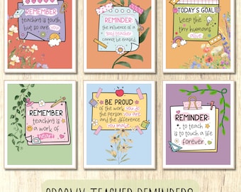 Teacher Daily reminders Printable set classroom decor bulletin board decor Positive Quotes staff room decor principal office decor teacher