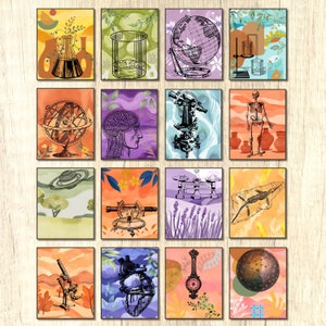 Conjunto de carteles de biología científica de 16 decoración del aula Biología Arte de la pared Decoración científica Biología Ciencia Estudiante Regalo Idea Conjunto de arte científico vintage