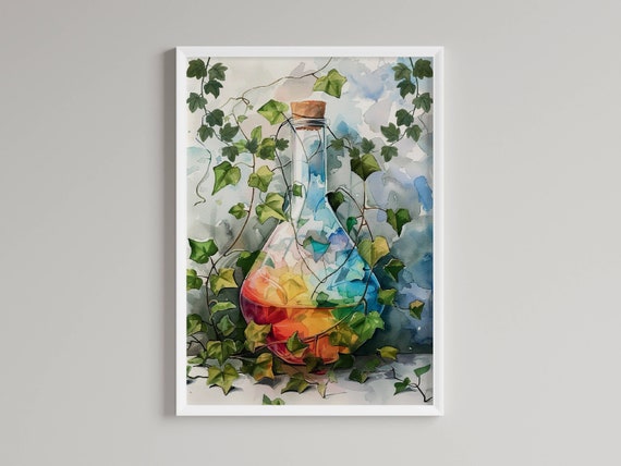 Scientist Gift Science Poster Chemistry Art Watercolor Science