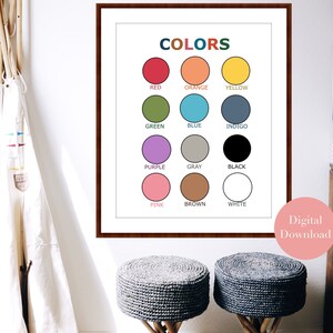 Colors Poster Colors Print Printable Educational Poster - Etsy