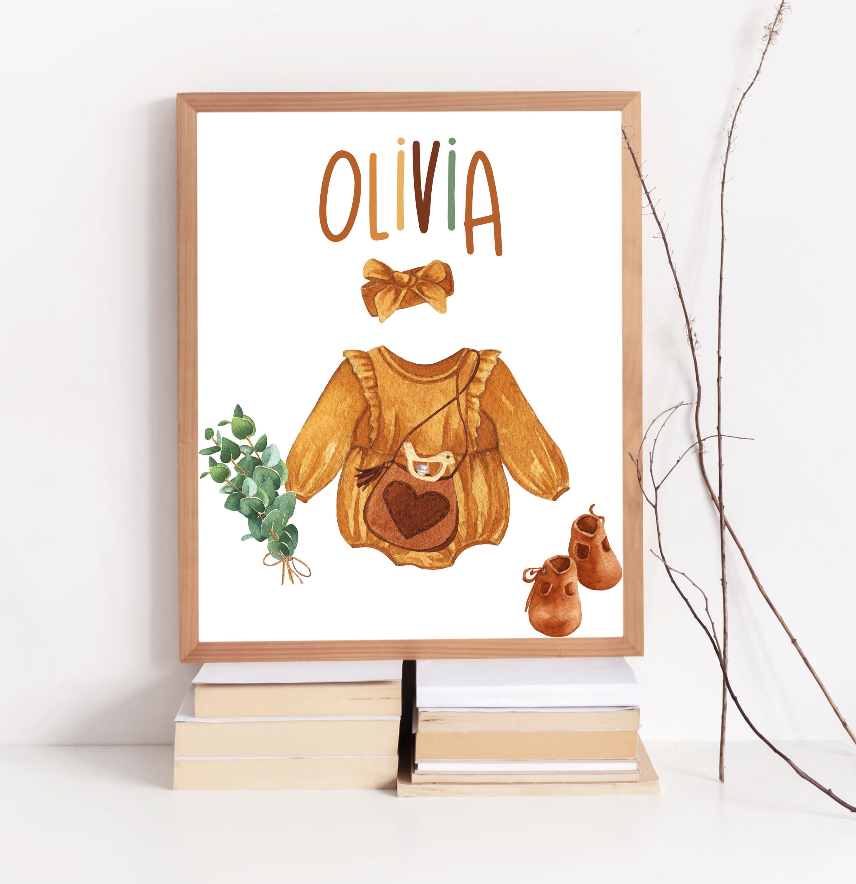 Naambord herfst meisje, herfstnaambord, naambordje baby meisje, bord pasgeboren, herfstthema kinderkamerinrichting, babyshowercadeau, uniek cadeau-idee