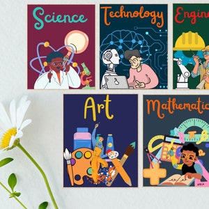 Affiches STEAM & STEM pour la science, la technologie, l'ingénierie, l'art, les mathématiques pour l'école, l'enseignant, le décor de classe STEAM Science, le décor préscolaire image 7