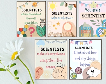 Boho Science Classroom Posters, Chemistry, Biology (Digital Download)