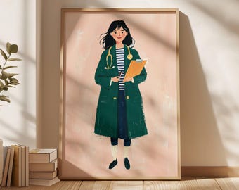 Doktor Wandkunst Krankenschwester Wandkunst Kommunismus Krankenhaus Druck Pflege druckbare Bürokunst Medizinstudierende Krankenschwester Geschenk zum Abschluss