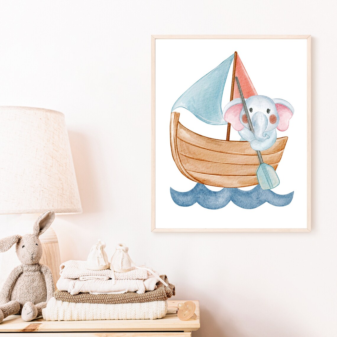 Baby Elephant Printable Painting Nursery Wall Art Decor - Etsy