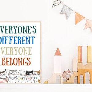 Everyone’s Different Everyone Belongs, Classroom Decor, Digital Print ...