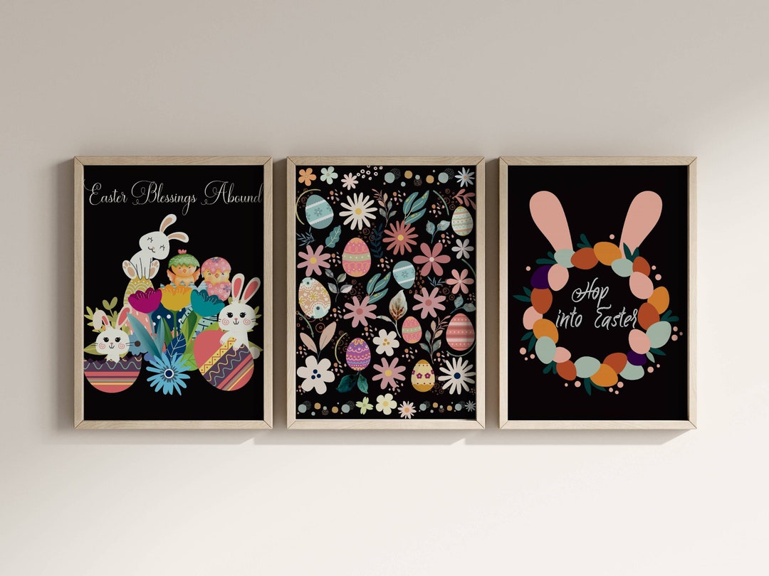 Easter Printable Wall Art Set of 3 Easter Decorations Spring Wall Art ...