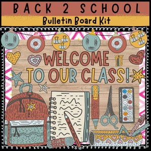 Back to School Bulletin Board Kit Welcome to our class 1st Day Class Decor Back to School  boho classroom decor Door Decor Classroom Decor