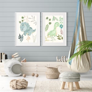 Dinosaur Prints, Dinosaur Nursery Prints, Nursery Decor, Set of 3 ...