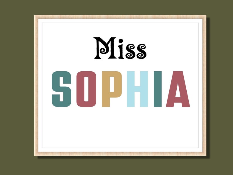 Teacher Name Sign Printable Custom Digital Print Teacher - Etsy