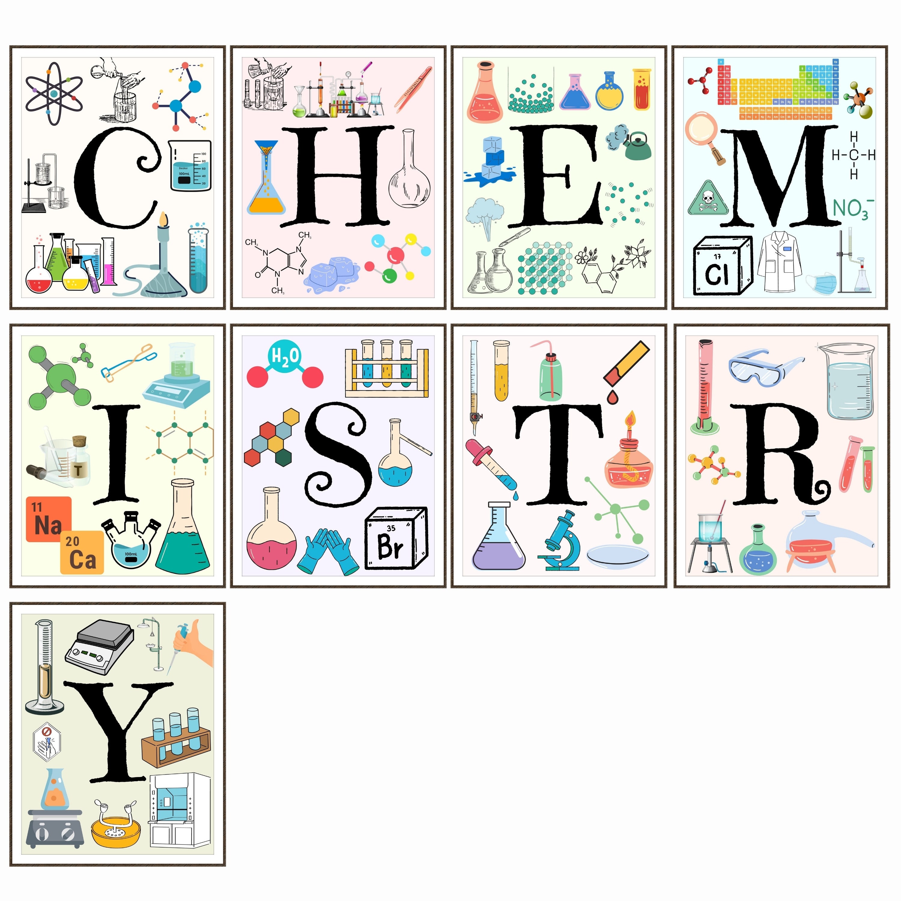 Buy Chemistry Printable Science Printable Laboratory Art Middle School  Decor High School Wall Art Set Chemistry Posters Science Classroom Decor  Online in India - Etsy, image size:3000x3000