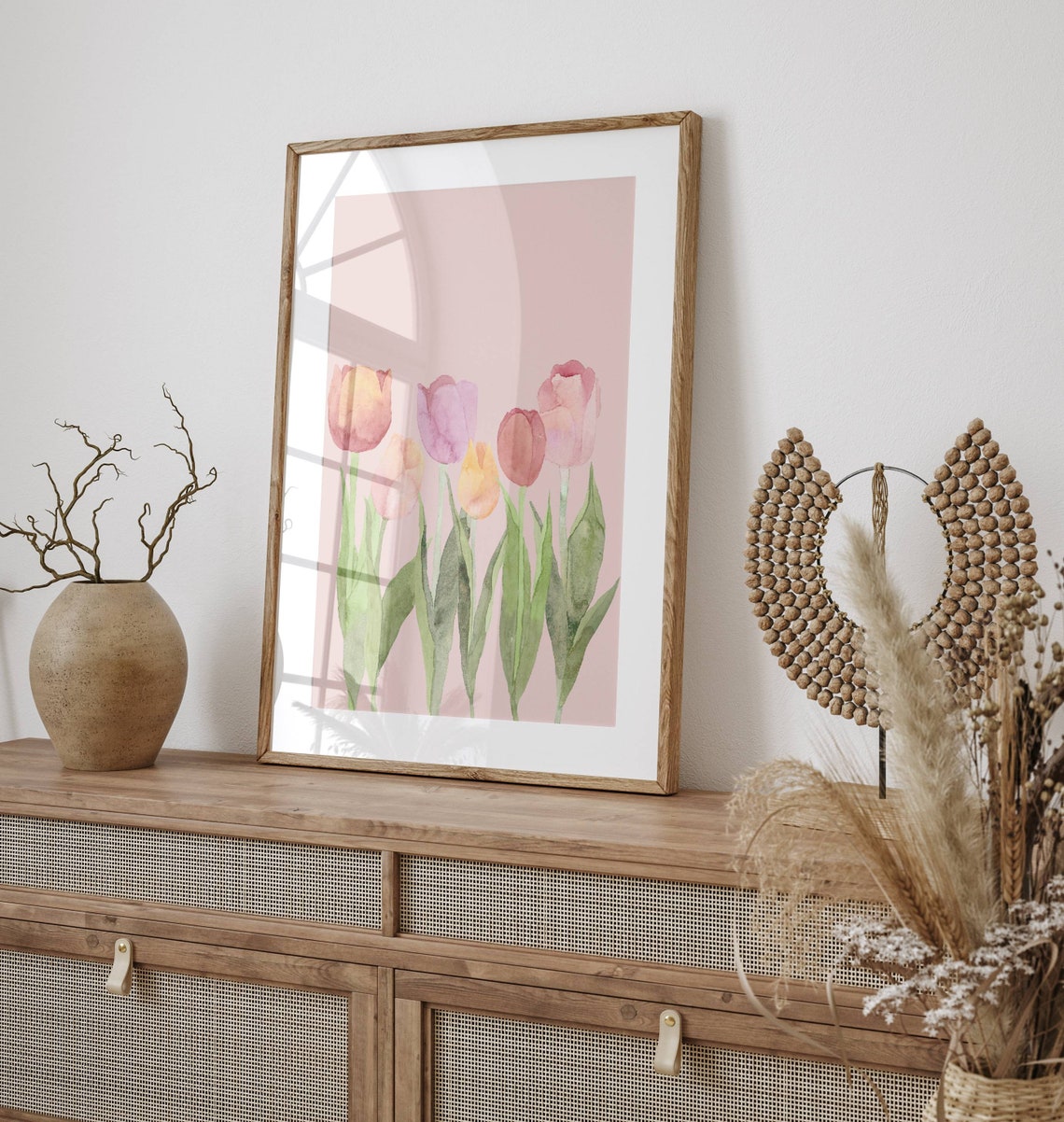Tulip Meadow Print Spring Tulip Field Summer Floral Landscape Painting ...
