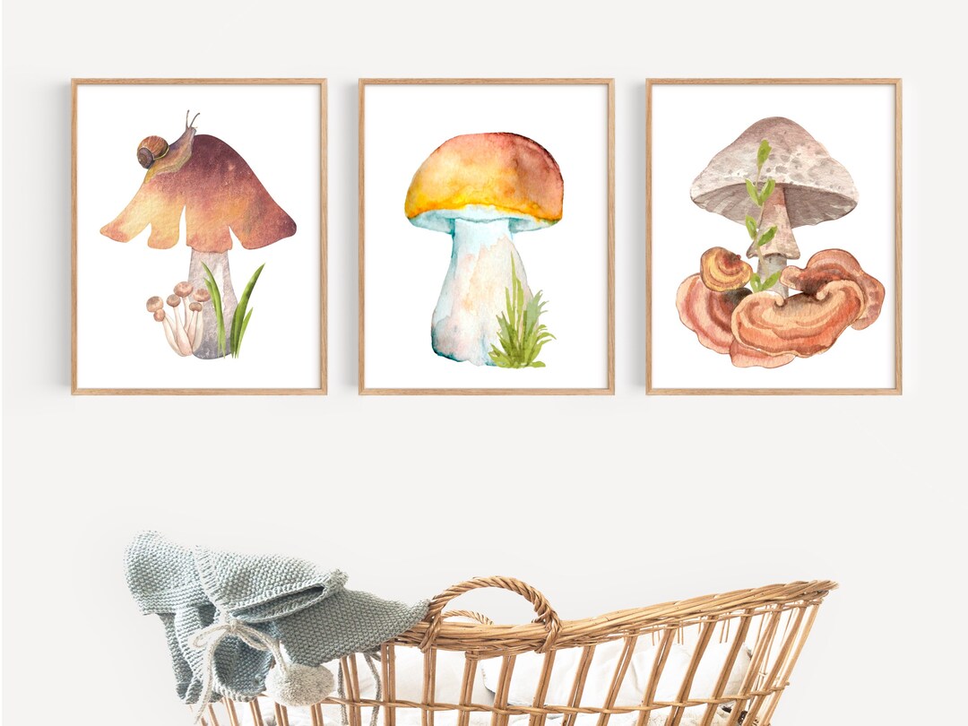 Mushroom Wall Art Mushroom Art Print Set of 3 Mushroom Decor - Etsy