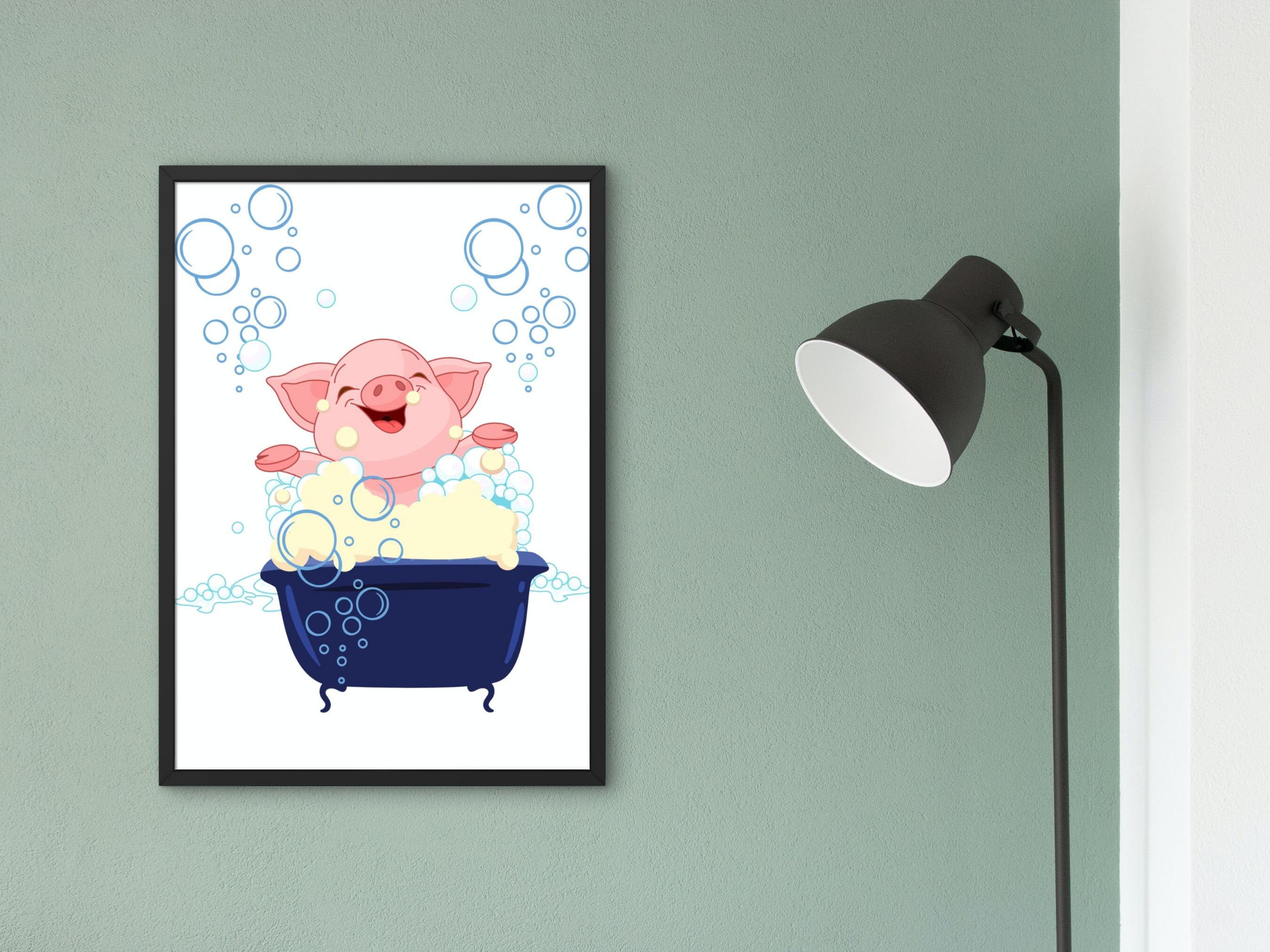 Kids Bathroom Art Set Bathroom Wall Prints Nursery Decor Etsy