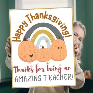 Printable Thank You for All You Do You are Appreciated Fall Thanksgiving Sign for Preschool Teacher Staff Volunteers Appreciation Gift ideas