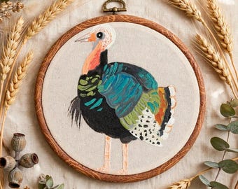 Hand Painted Turkey Art, Thanksgiving Home Decor, Autumn Farmhouse Wall Decor, Fall Turkey Artwork, Rustic Thanksgiving Decor, Turkey art