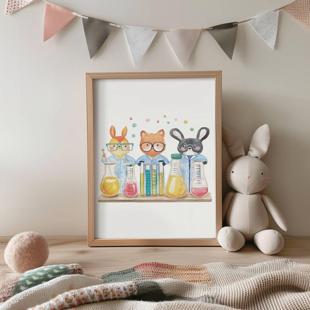 Science Printable Art Science Theme Nursery Decor Cute Gift for Baby