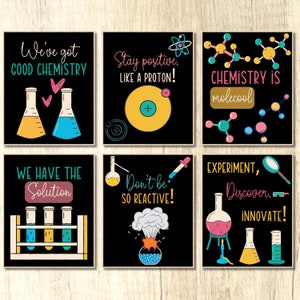 Chemistry inspired posters Chemistry classroom decor Chemistry puns bulletin board decor Science posters Chemistry teacher back to school