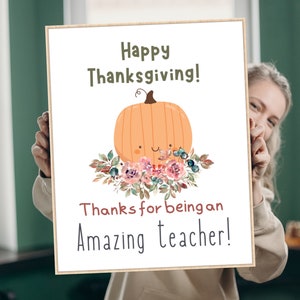Printable Thank You for All You Do You are Appreciated Fall Thanksgiving Sign for Teachers Staff Employee Volunteers Appreciation Gift ideas