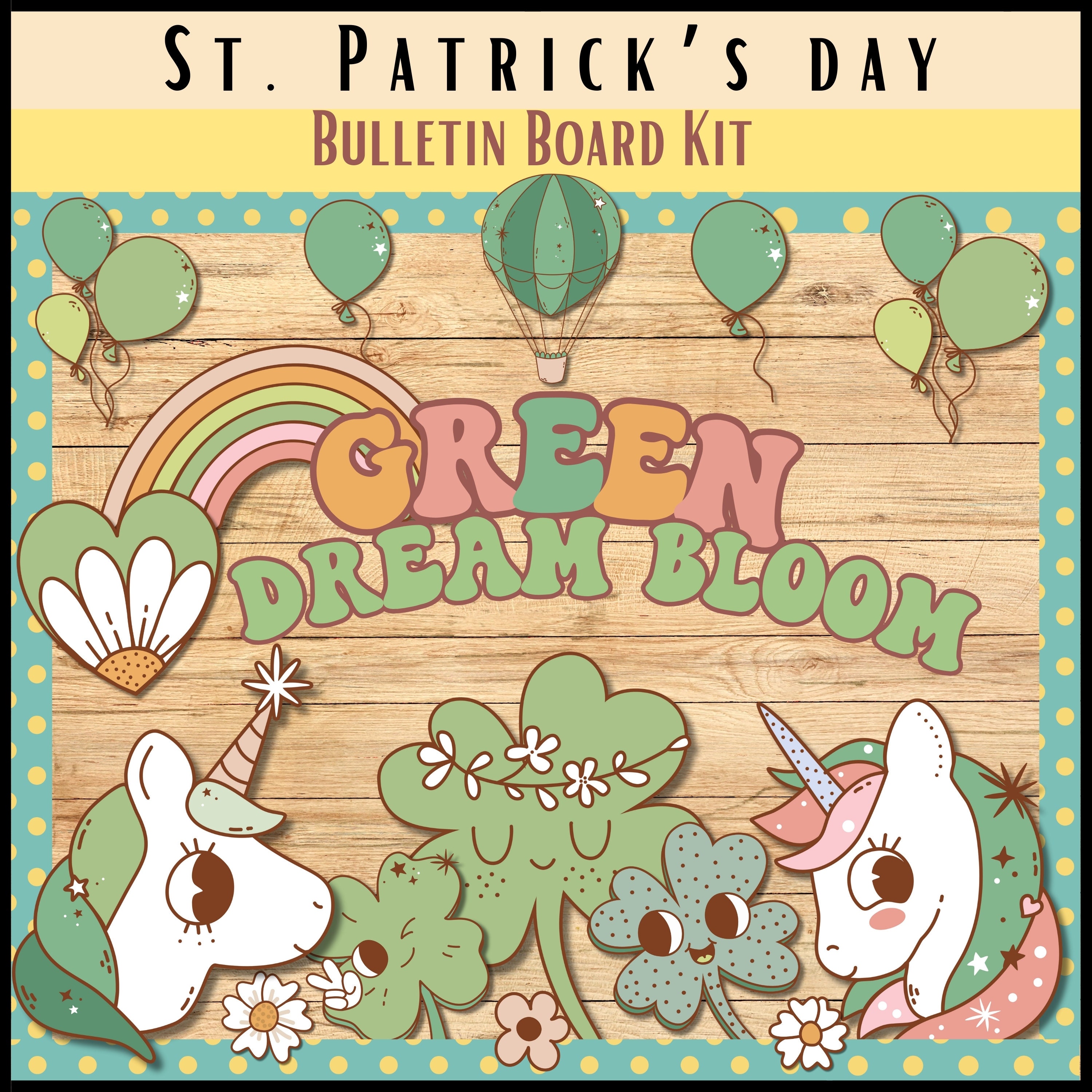 March Bulletin Board Kit St. Patrick's Day Bulletin Board Door Kit ...